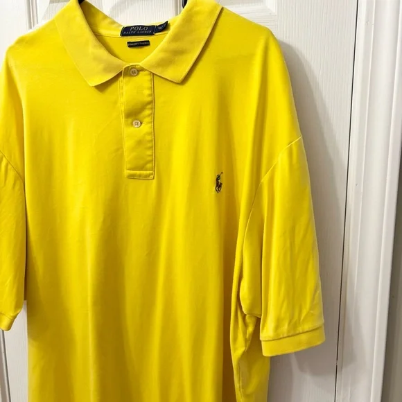Polo by Ralph Lauren Men's 2XLT Bright Yellow Polo Shirt - Picture 5 of 8